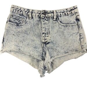 Angel Premium Acid Wash Denim Shorts Medium Y2K Festival Coachella